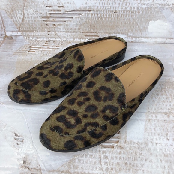 leopard slide mules